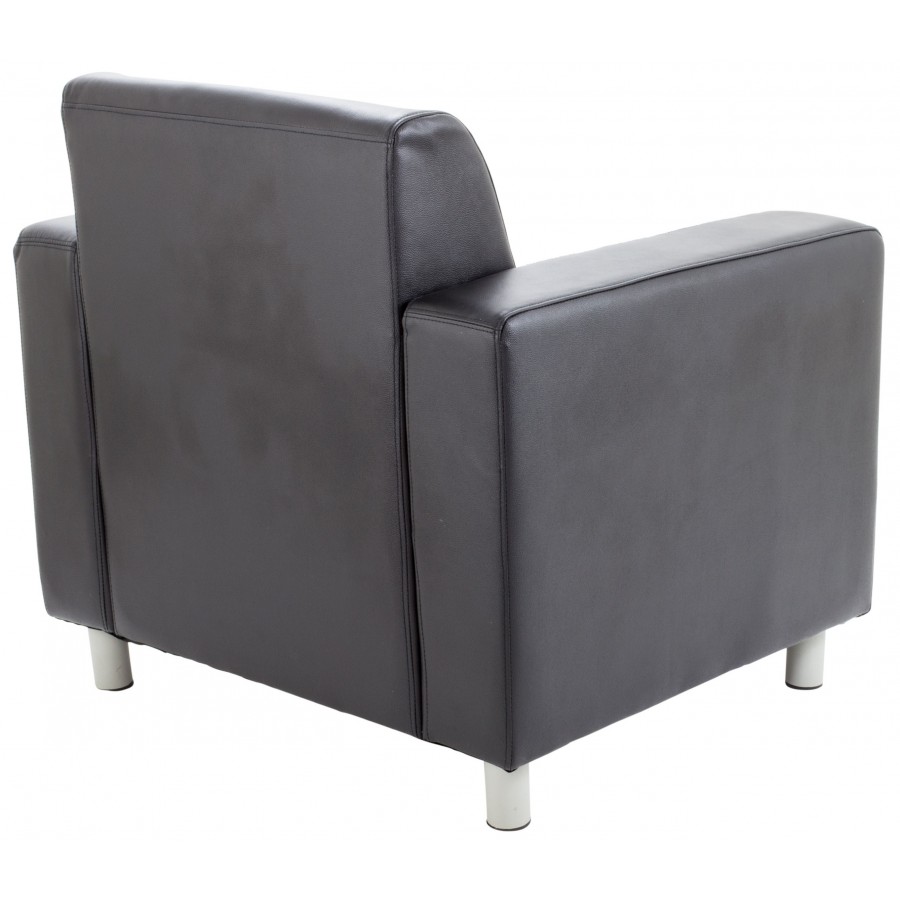 Iceberg Black Leather Reception Armchair